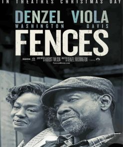 Black And White Fences Movie Poster paint by numbers