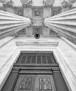 Black And White Old Greek Door paint by numbers