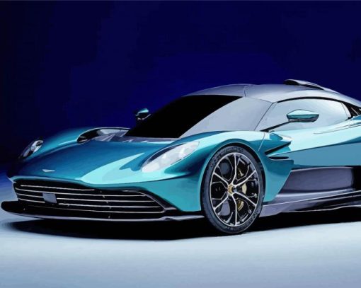 Blue Aston Martin paint by number