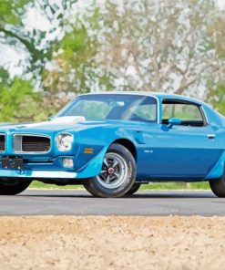 Blue Pontiac Firebird 1979 paint by numbers