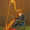 Boy Playing Harps Art paint by numbers