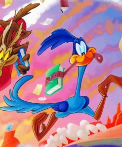 Cartoon Roadrunner And Coyote paint by numbers