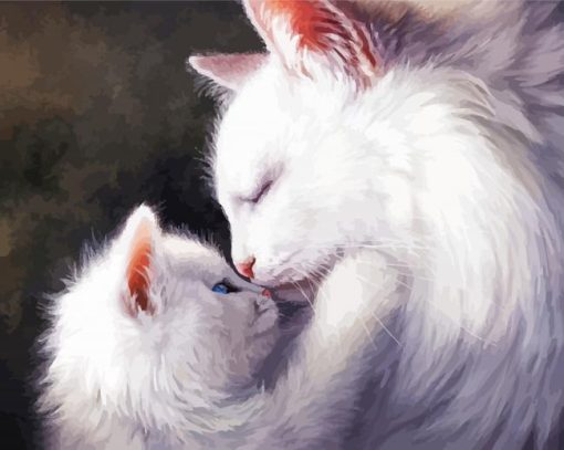 Cat Mother And Her Baby Kitten Art paint by numbers