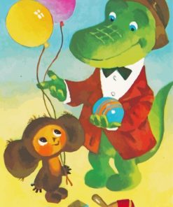 Cheburashka And The Crocodile paint by numbers