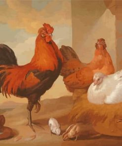 Chickens And Rooster Art paint by number