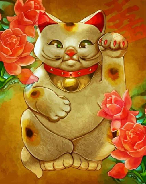 Cute Lucky Cat Art paint by numbers