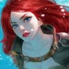 Cute Red Hair Woman In Water paint by numbers