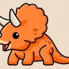 Cute Triceratops Art paint by numbers