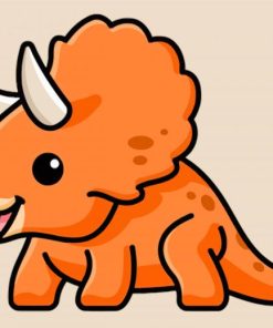 Cute Triceratops Art paint by numbers