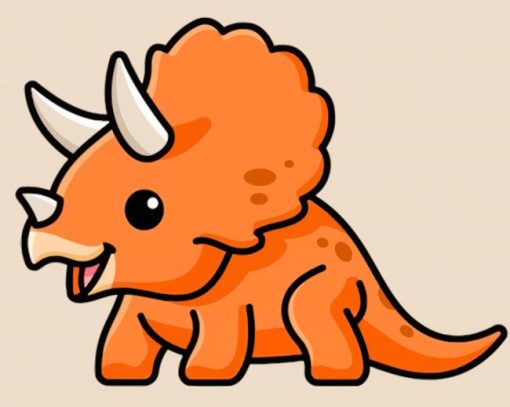 Cute Triceratops Art paint by numbers