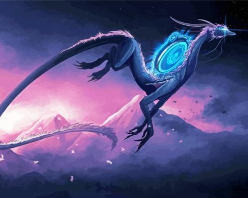 Flying Space Dragon paint by number