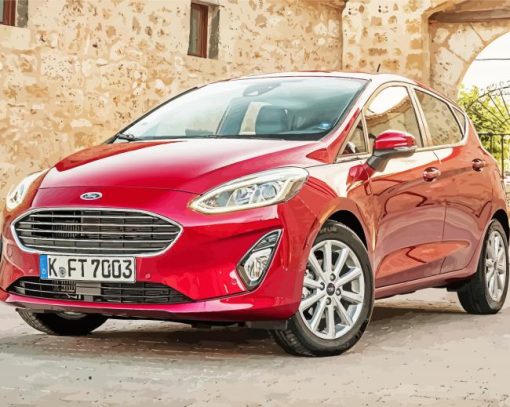 Ford Fiesta Red Car paint by numbers