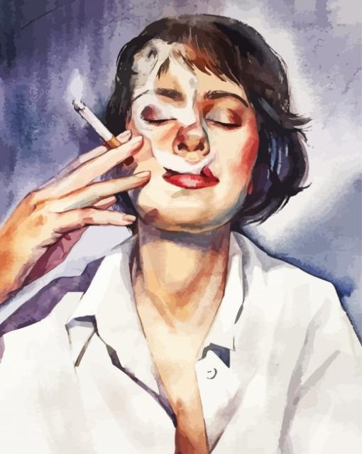 Girl Smoking Natalia Veyner paint by number