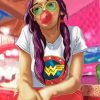 Girl With Bubble Gum And Glasses paint by numbers