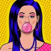 Girl With Bubble Gum Pop Art paint by numbers