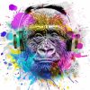 Gorilla Monkey Headphones paint by numbers