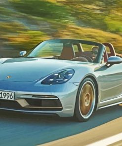 Grey Porsche Boxster paint by number