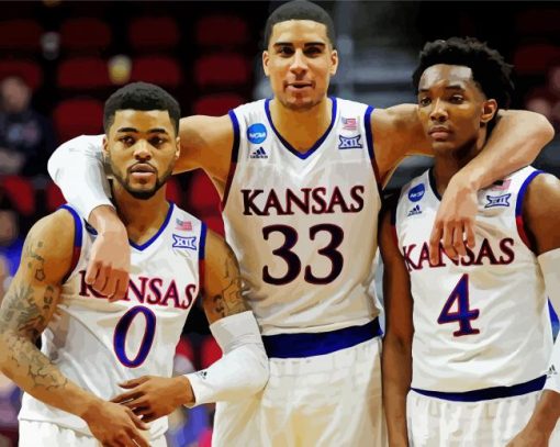 Kansas Jayhawks Basketball Players paint by numbers