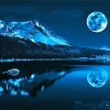 Lake And Full Moon Landscape paint by number