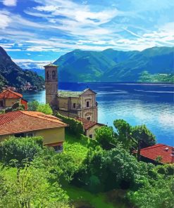 Lake Lugano View paint by numbers