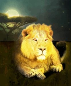 Lion At Night Art paint by numbers