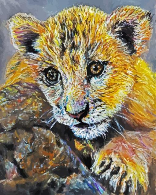 Lion Cub Head Art paint by numbers