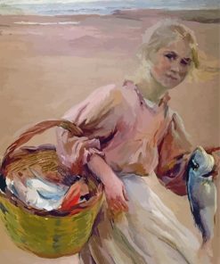 Little Fisherwoman Art paint by numbers