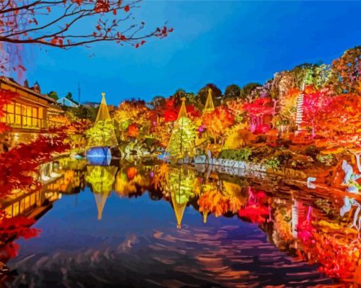 Mejiro Autumn Garden Lightup paint by numbers