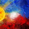 Philippine Flag Abstract paint by number