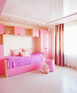 Pink Crown Color Kids Room paint by numbers