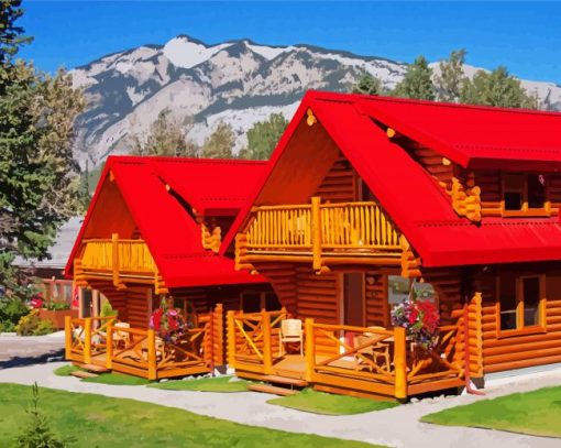 Red Mountains Cabins paint by number