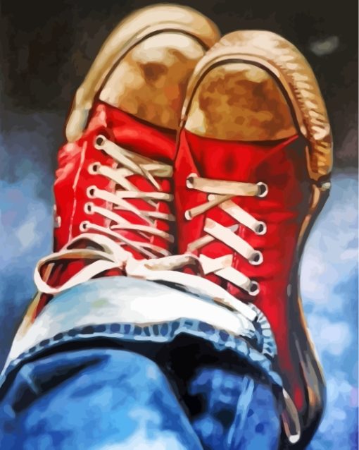 Red Converse paint by numbers