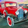 Red Vintage American Car paint by number