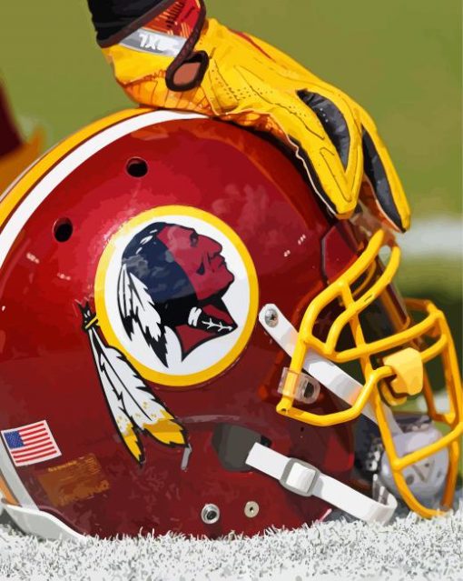 Redskins Helmet paint by numbers