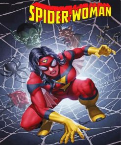 Spiderwoman Cartoon Poster paint by numbers