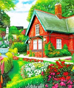 Summer Cottage Garden paint by numbers