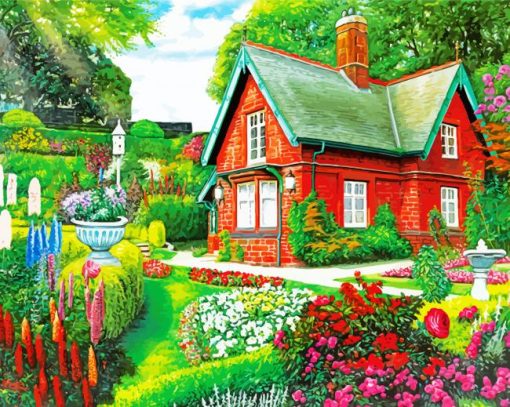 Summer Cottage Garden paint by numbers