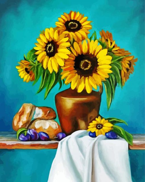 Sunflowers In Vase paint by numbers