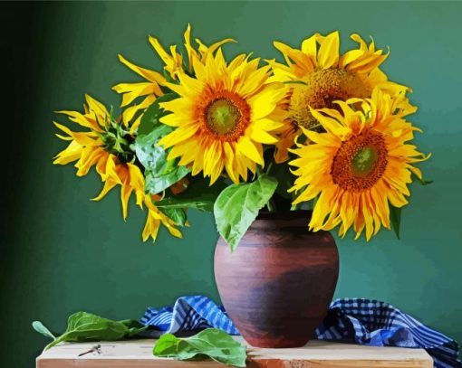 Sunflowers Vase paint by numbers