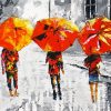 Three Women Walking In The Rain paint by number