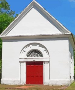 Vintage White Church paint by number