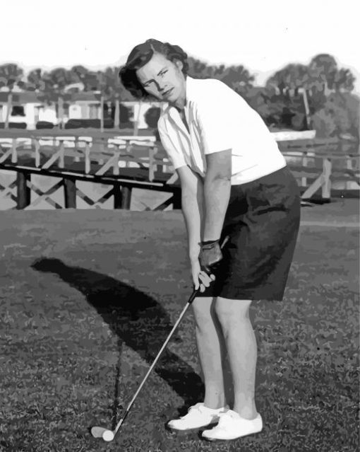 Vintage Woman Playing Golf paint by numbers