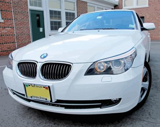 White BMW 535i Car paint by numbers