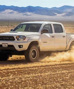 White Truck In Desert paint by numbers