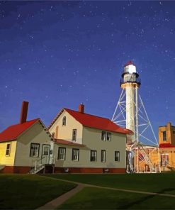 Whitefish Lighthouse paint by numbers