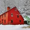 Winter Snow Saltbox House paint by numbers