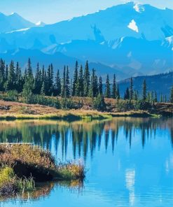 Wonder Lake Denali National Park Mountains paint by numbers