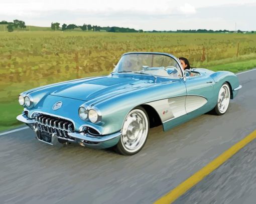 58 Chevrolet Corvette On Road paint by numbers