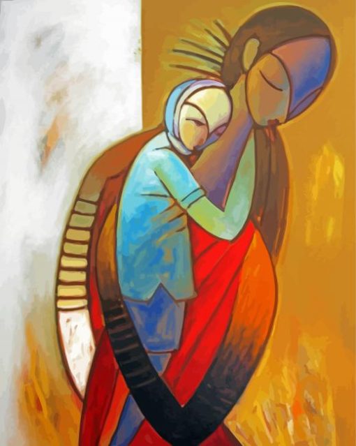 Abstract Mother And Child paint by numbers