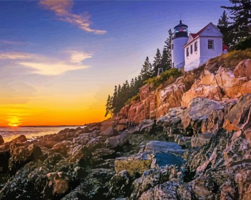 Acadia National Park Bar Harbor paint by numbers